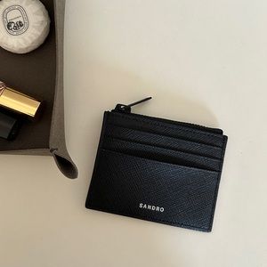 SANDRO
logo-lettering leather wallet